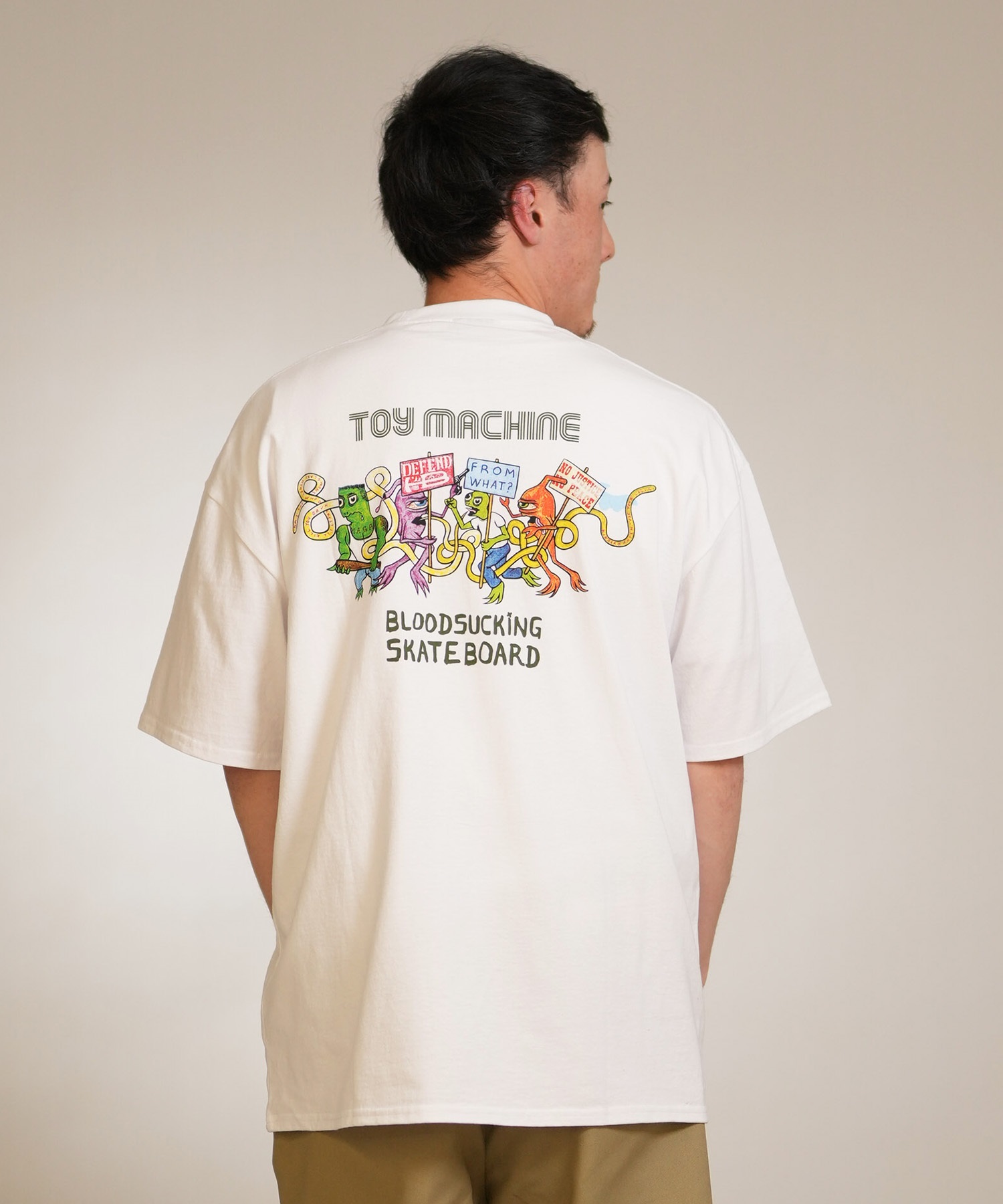 TOY MACHINE トイマシーン 半袖 Tシャツ メンズ バックプリント DEFEND