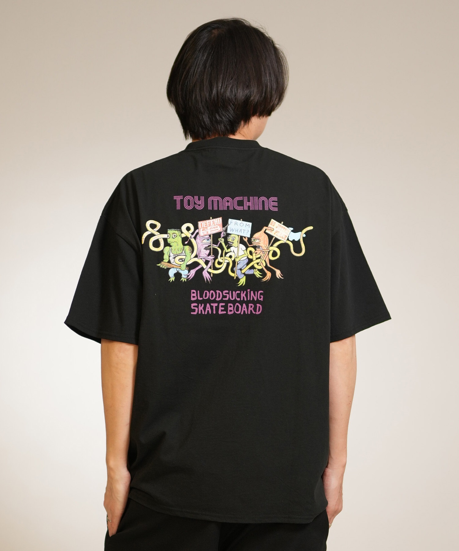 TOY MACHINE トイマシーン 半袖 Tシャツ メンズ バックプリント DEFEND