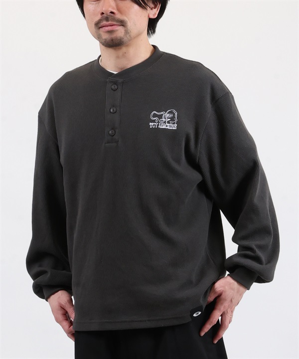 TOY MACHINE トイマシーン 長袖 Tシャツ ロンT メンズ サーマル ヘンリーネック MTMPGLT5