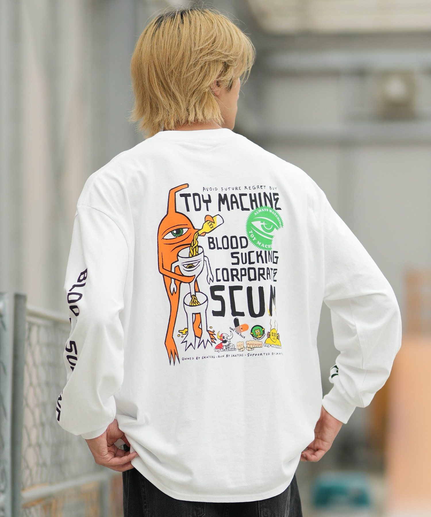 TOY MACHINE トイマシーン 長袖 Tシャツ ロンT メンズ オーバーサイズ