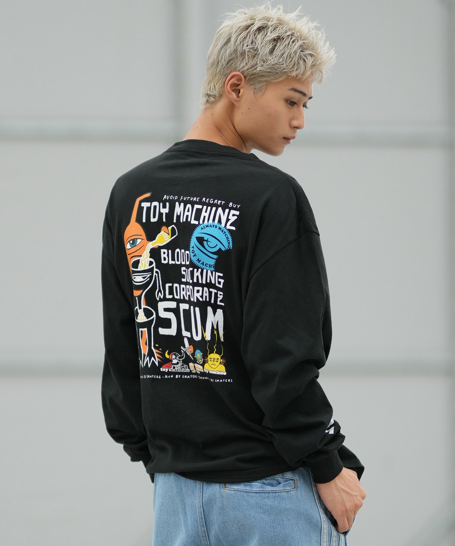 TOY MACHINE トイマシーン 長袖 Tシャツ ロンT メンズ オーバーサイズ