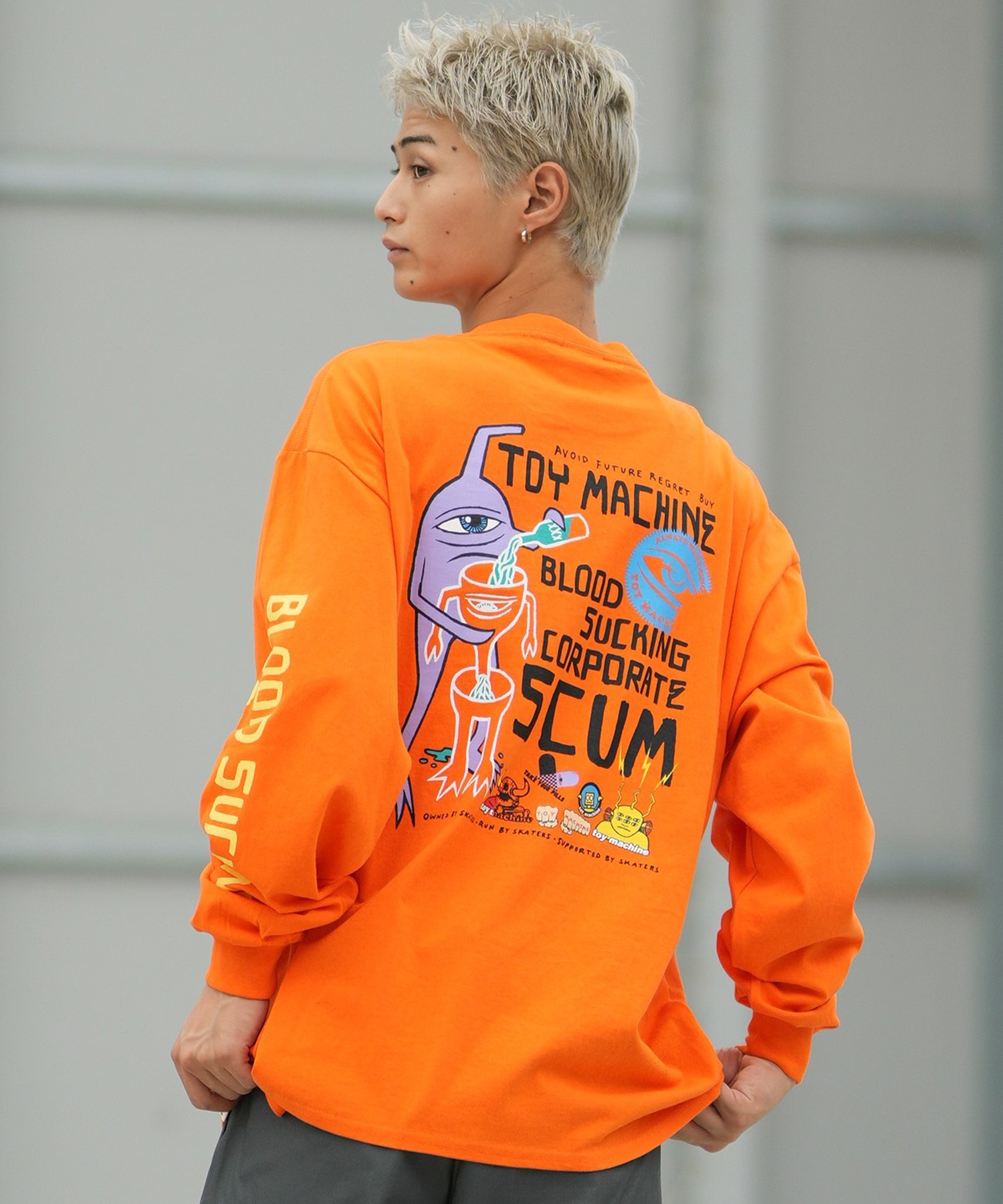 TOY MACHINE トイマシーン 長袖 Tシャツ ロンT メンズ オーバーサイズ