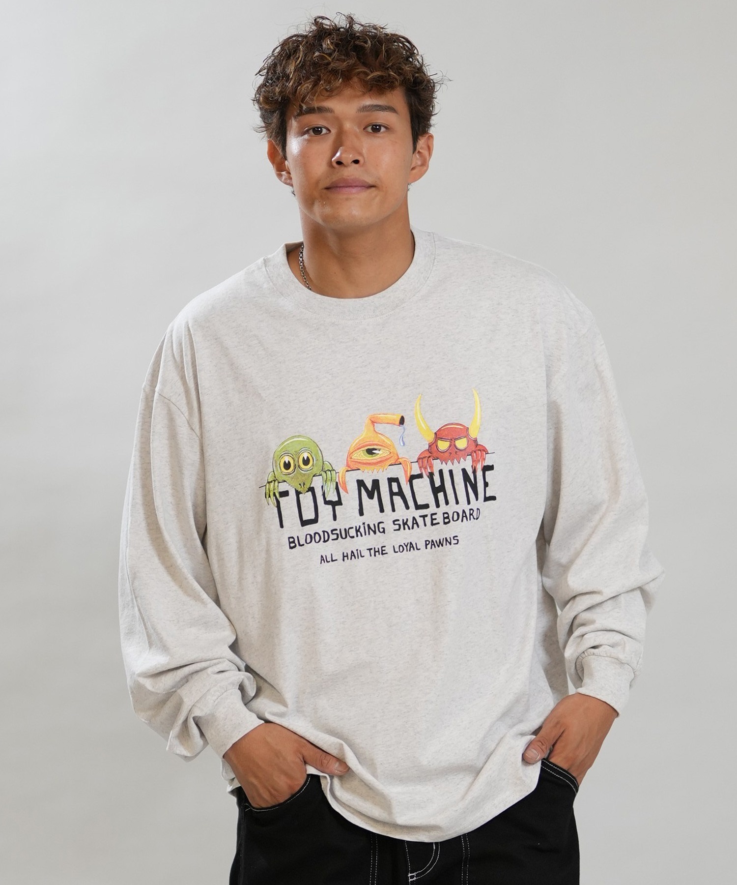 TOY MACHINE トイマシーン 長袖 Tシャツ ロンT メンズ ロゴ フロント