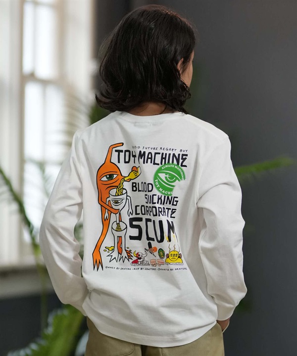 TOY MACHINE トイマシーン 長袖 Tシャツ ロンT キッズ 子供 オーバーサイズ プリント ロゴ 26MA404-42