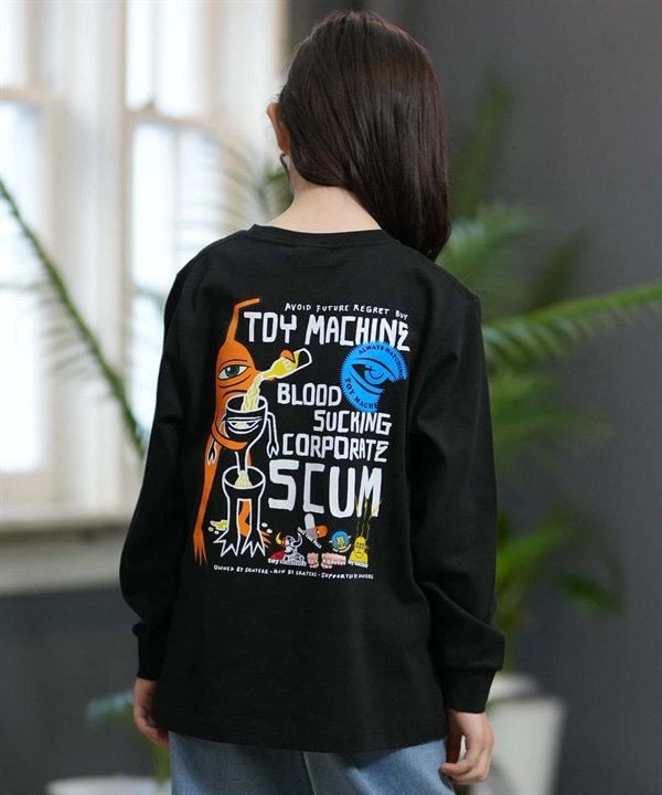 TOY MACHINE トイマシーン 長袖 Tシャツ ロンT キッズ 子供 オーバーサイズ プリント ロゴ 26MA404-42