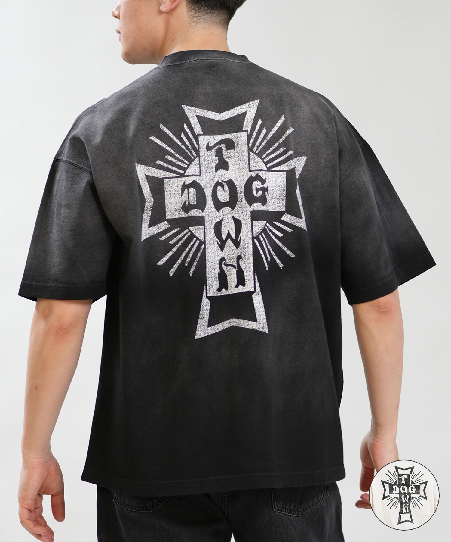 DOGTOWN ドッグタウン 半袖 Tシャツ メンズ バックプリント 古着風