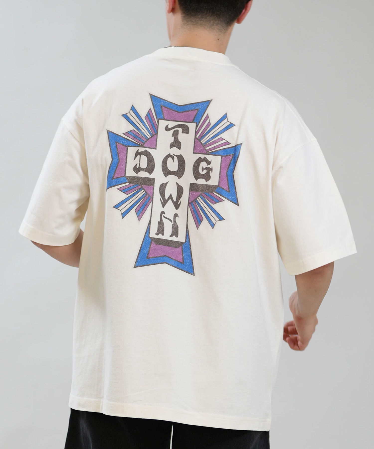 DOGTOWN ドッグタウン 半袖 Tシャツ メンズ バックプリント 古着風