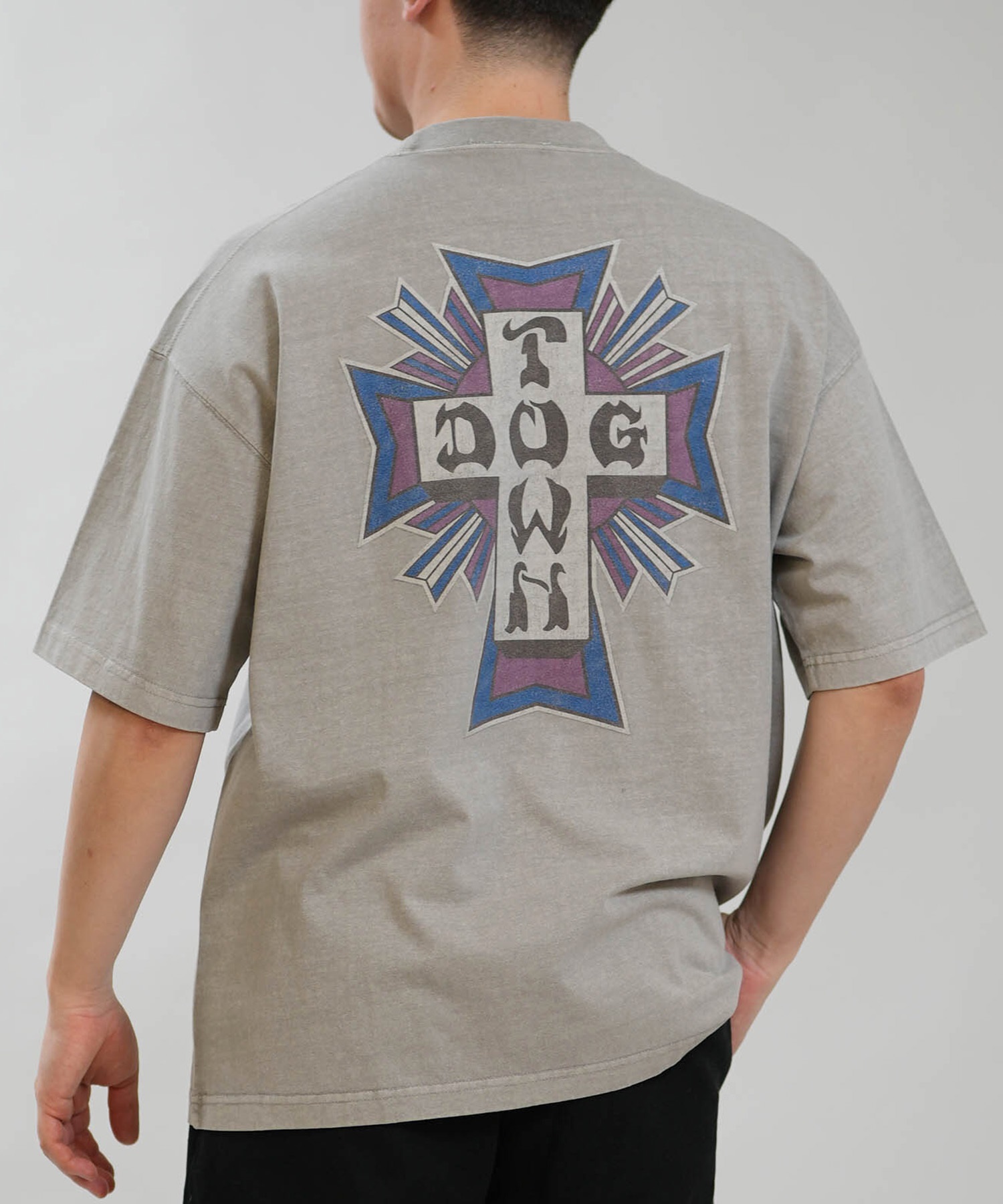DOGTOWN ドッグタウン 半袖 Tシャツ メンズ バックプリント 古着風