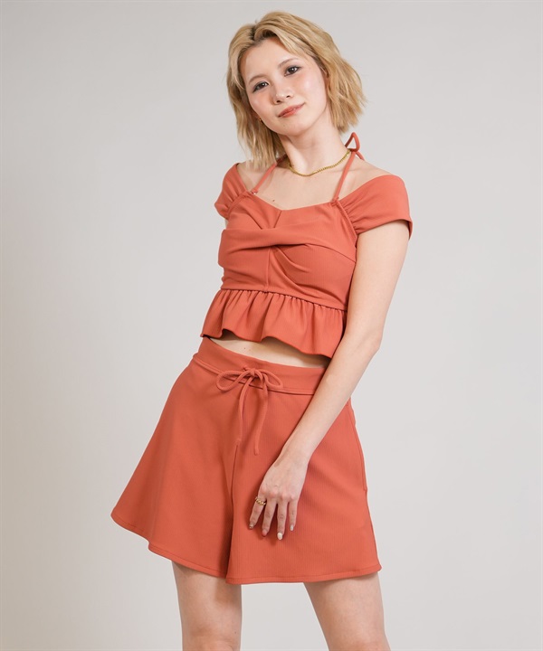 Beach Queen ビーチクイーン 水着 セット ビキニ レディース 3点セット リブ ツイスト 413520 ムラサキスポーツ限定