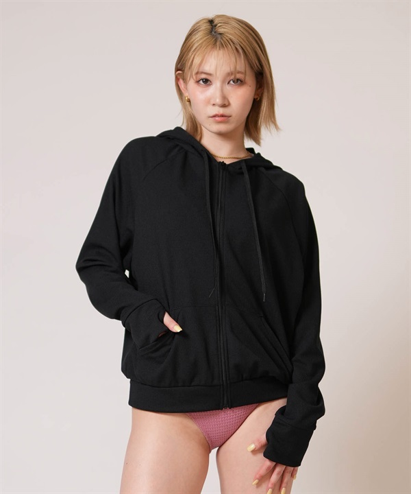 Beach Queen ビーチクイーン 水着 ラッシュガード ジップアップ パーカー レディース ワッフルフーディーパーカー 413870