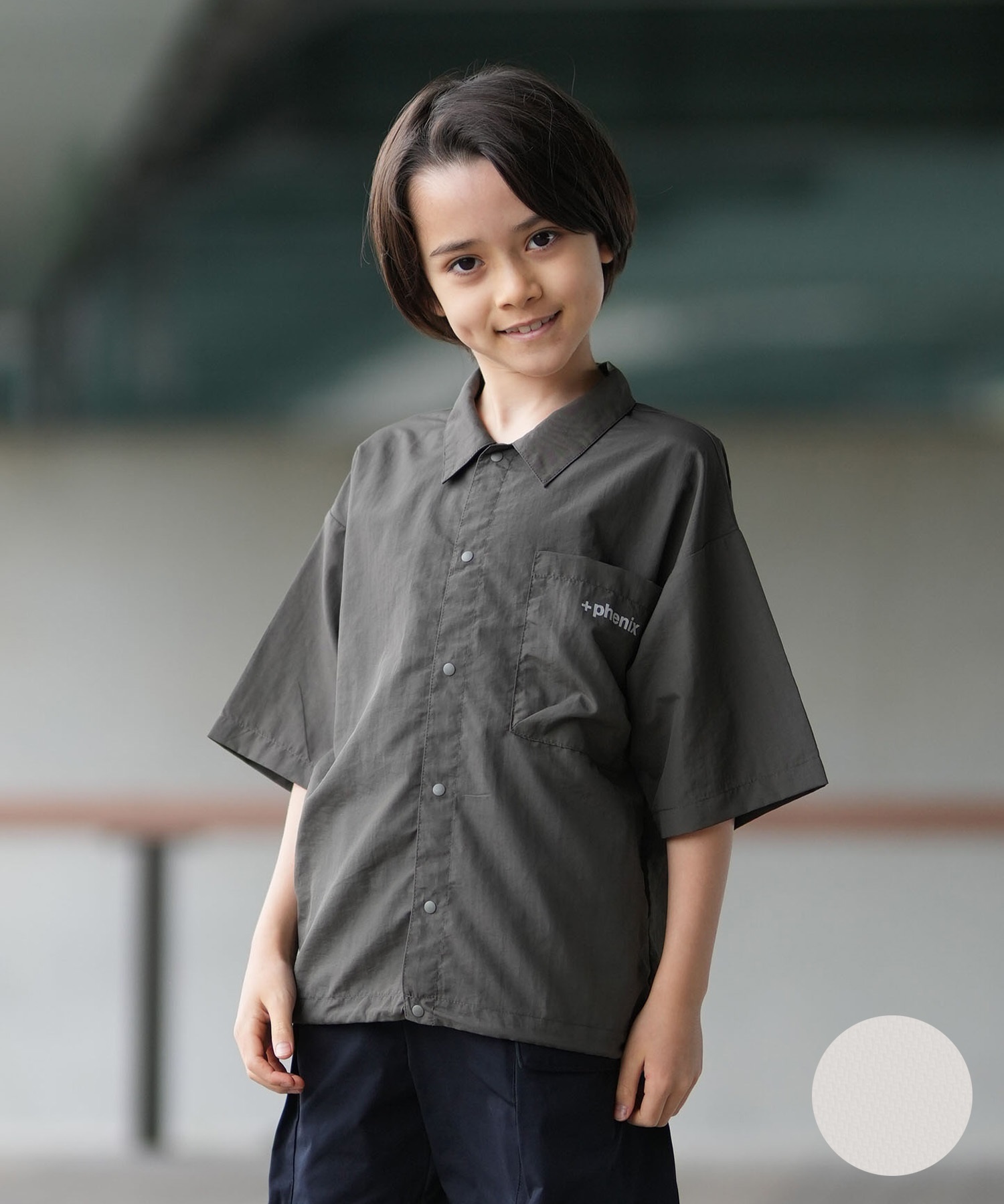 PHENIX フェニックス 半袖 シャツ キッズ ジュニア 子供 軽量ナイロン