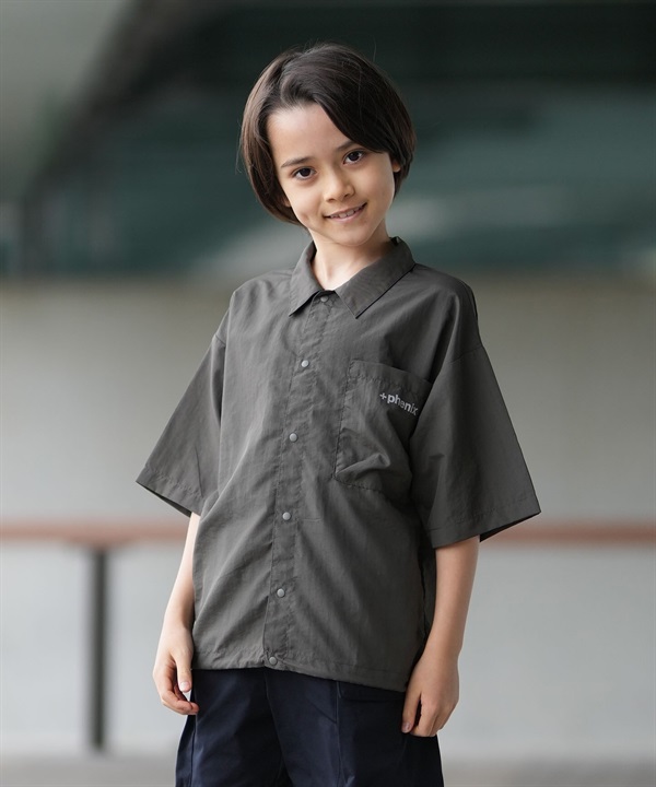 PHENIX フェニックス 半袖 シャツ キッズ ジュニア 子供 軽量ナイロンユーティリティシャツ POO-26137MS ムラサキスポーツ限定