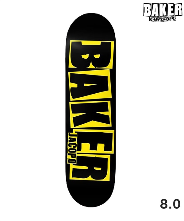 BAKER ベーカー JACOPO CAROZZI BRAND LOGO スケートボード デッキ 8.0 インチ スケボー 初心者 おすすめ