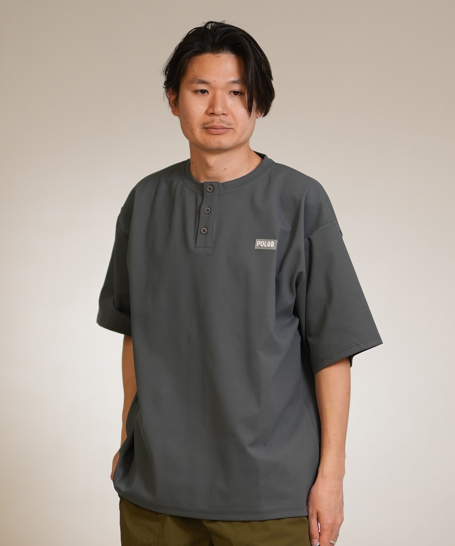 POLER ポーラー 半袖 Tシャツ メンズ 水陸両用 FURRY FONT DRY HENLEY