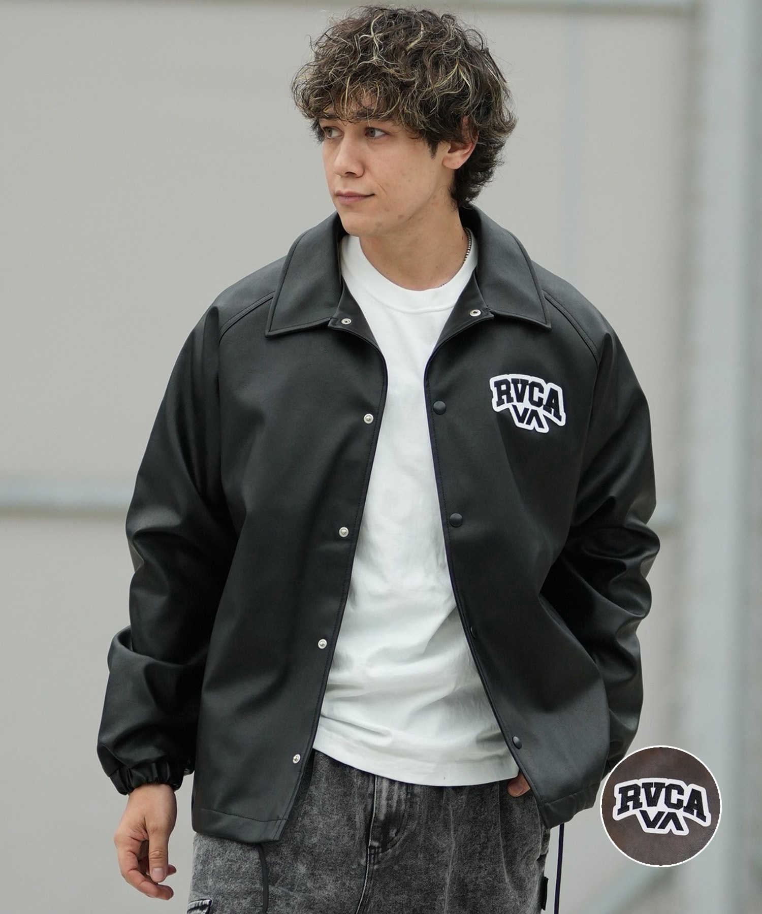 RVCA ルーカ ジャケット メンズ フェイクレザー FAKE LETHER COACH