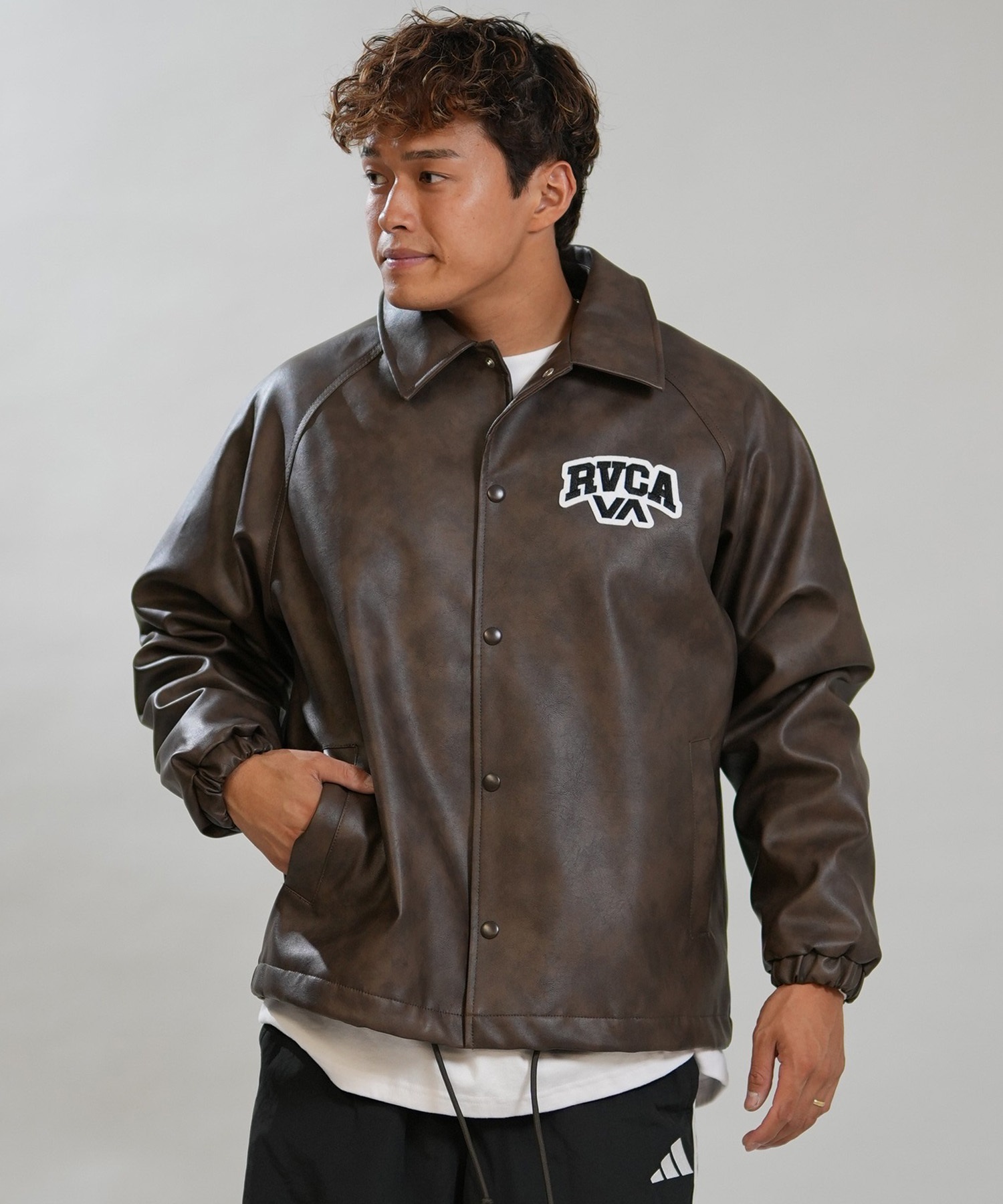 RVCA ルーカ ジャケット メンズ フェイクレザー FAKE LETHER COACH