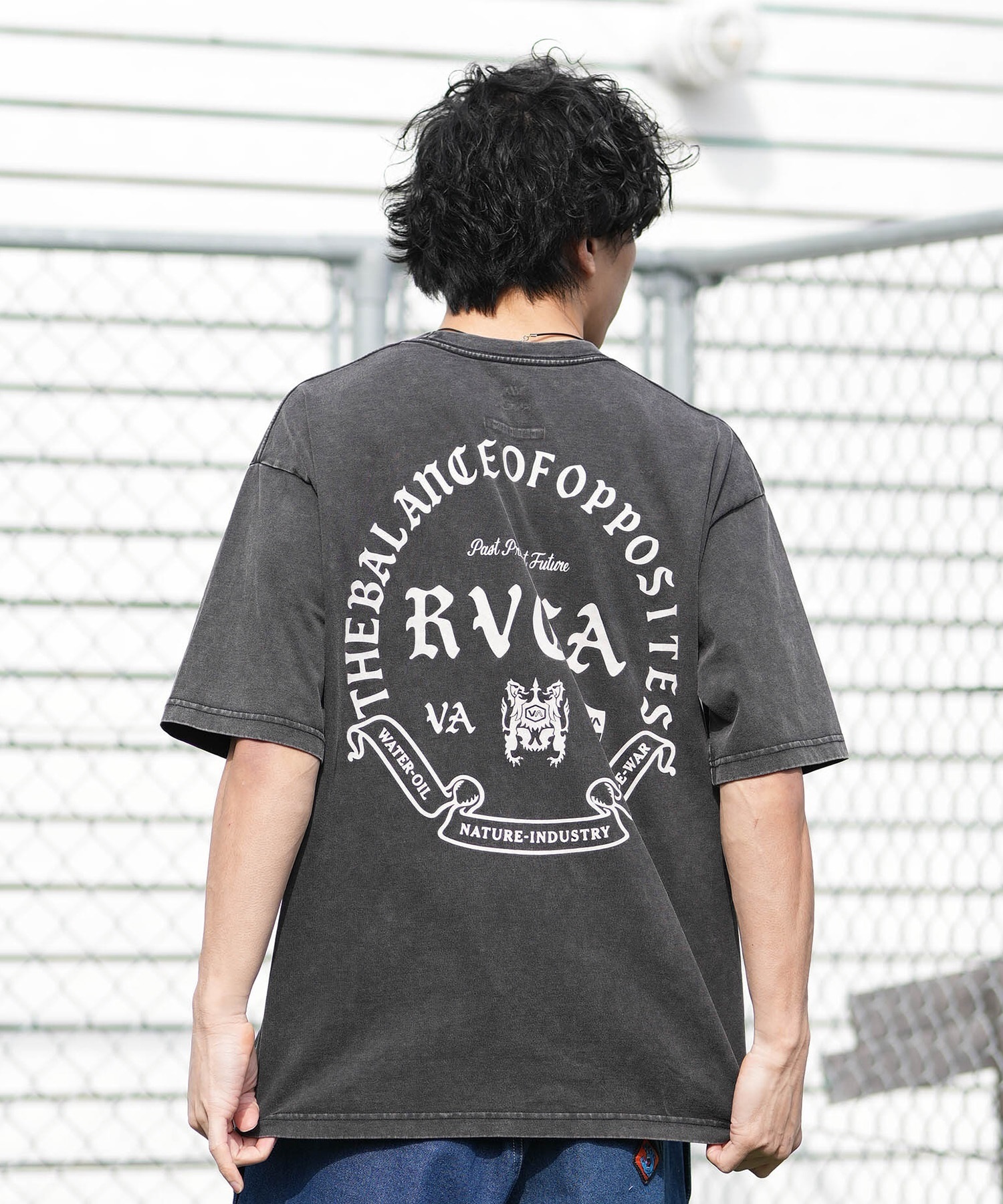 RVCA ルーカ 半袖 Tシャツ メンズ バックプリント CIRCLE BALANCE OE 