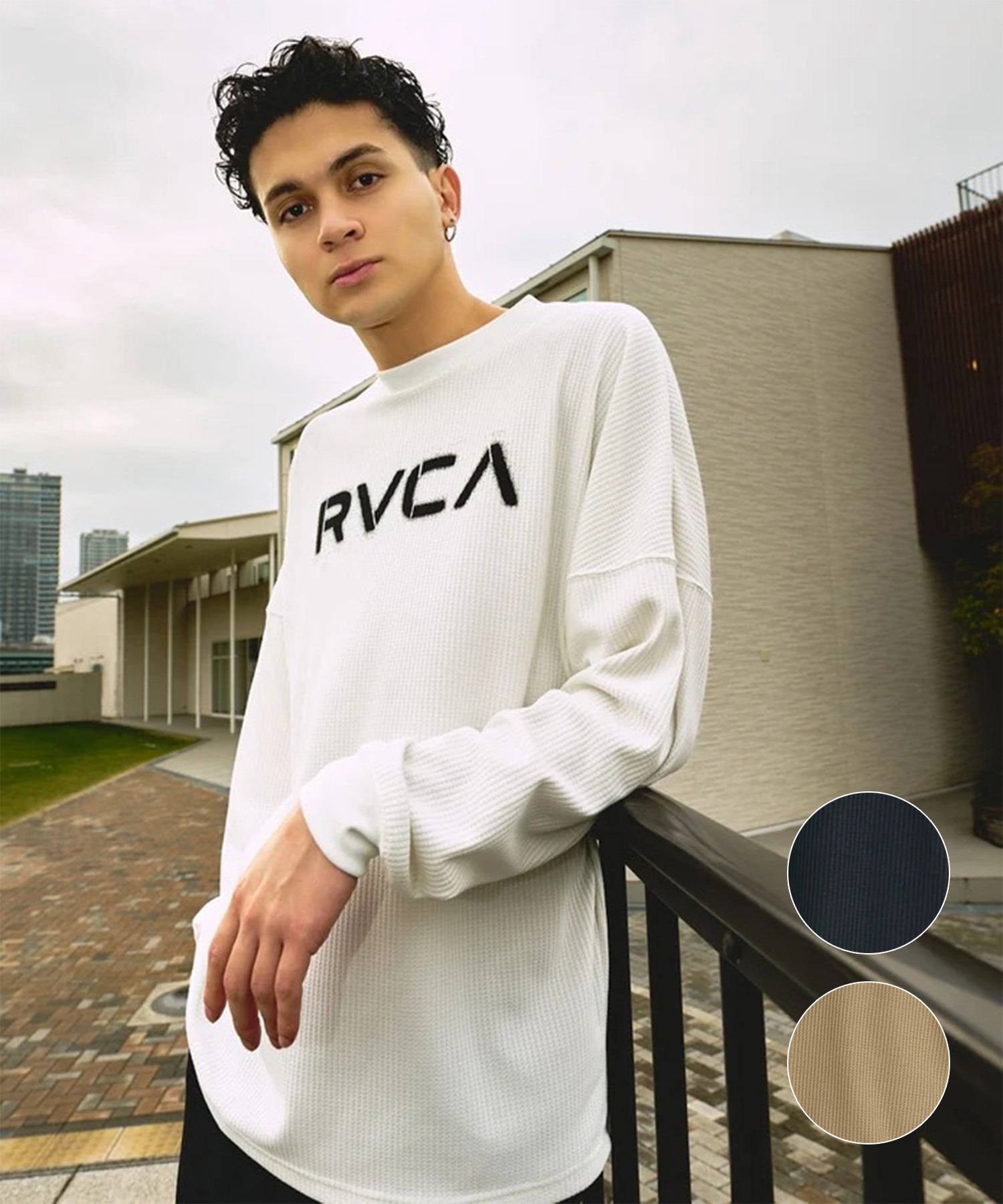 RVCA ルーカ 長袖 Tシャツ ロンT メンズ ワッフルTシャツ DAY SHIFT