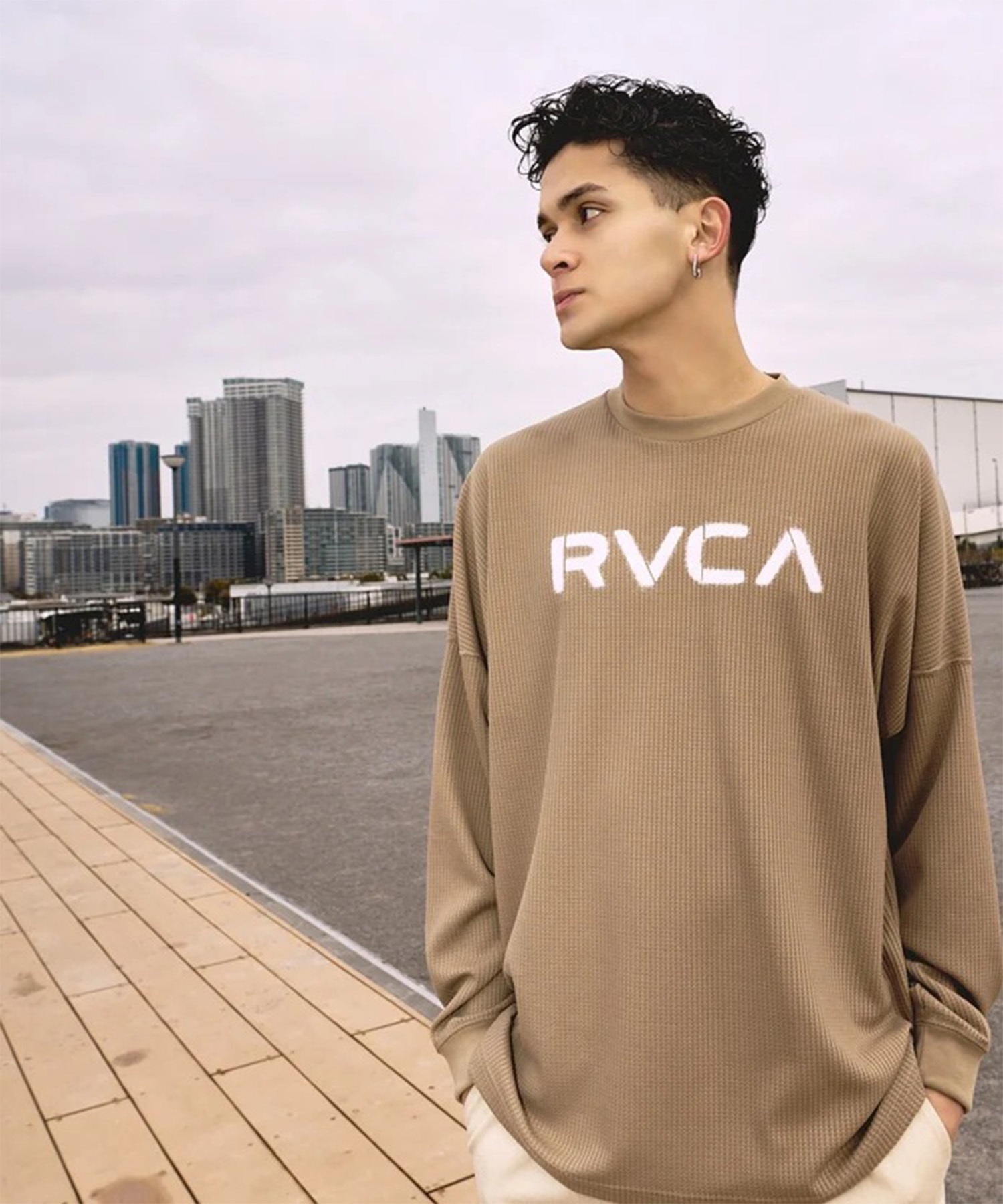 RVCA ルーカ 長袖 Tシャツ ロンT メンズ ワッフルTシャツ DAY SHIFT