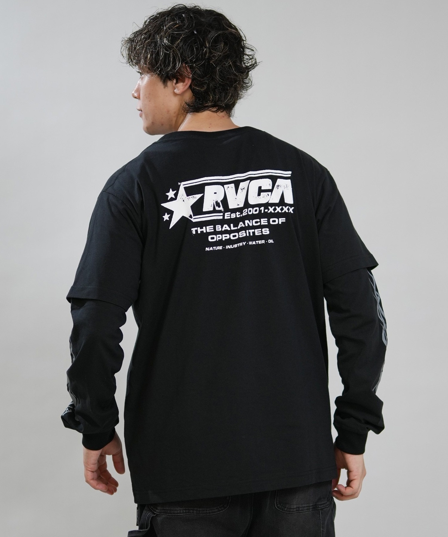 RVCA ルーカ 長袖 Tシャツ ロンT メンズ フェイクレイヤード BANDANA