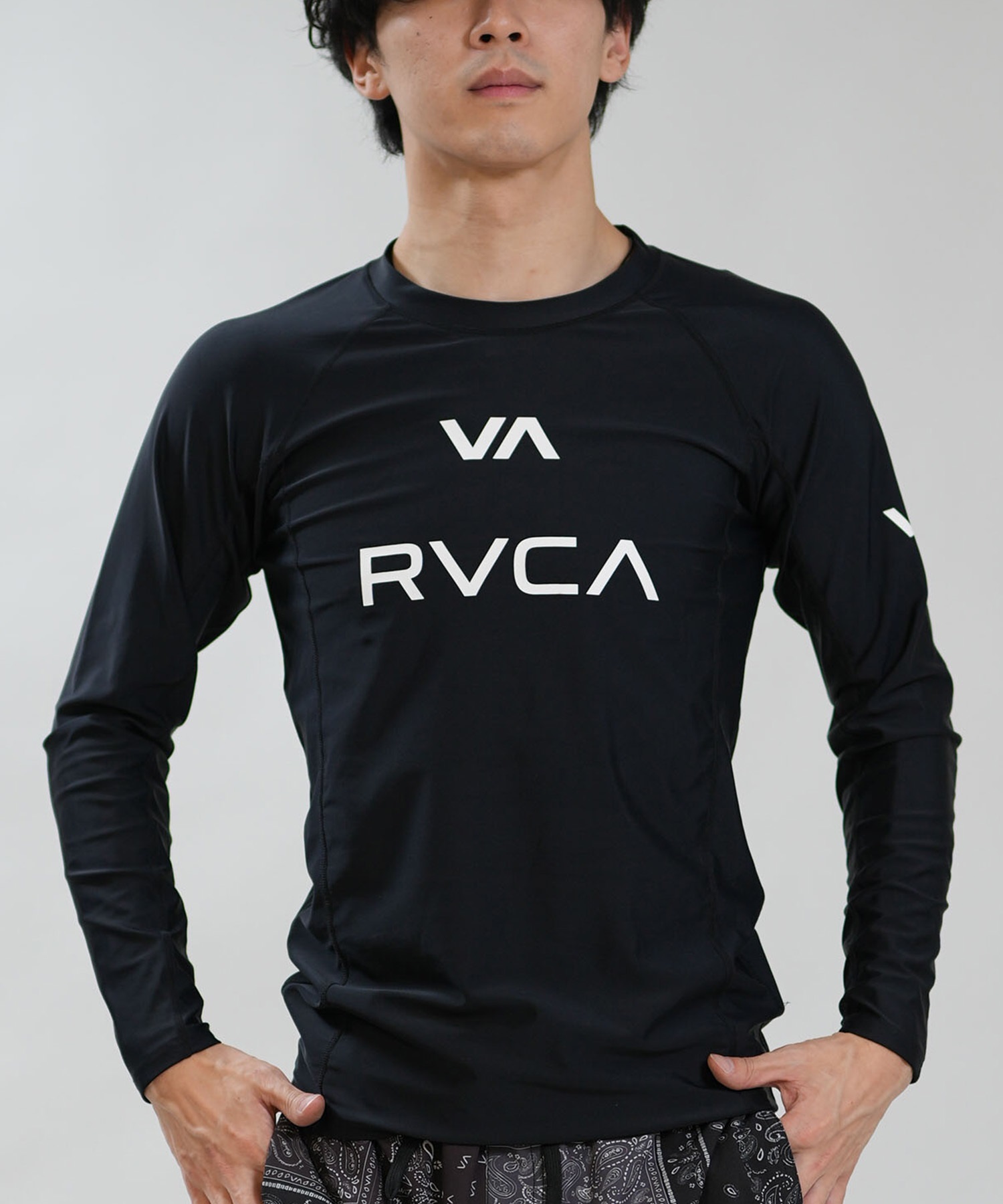 RVCA ルーカ 水着 ラッシュガード 長袖 Tシャツ ロンT メンズ UVカット