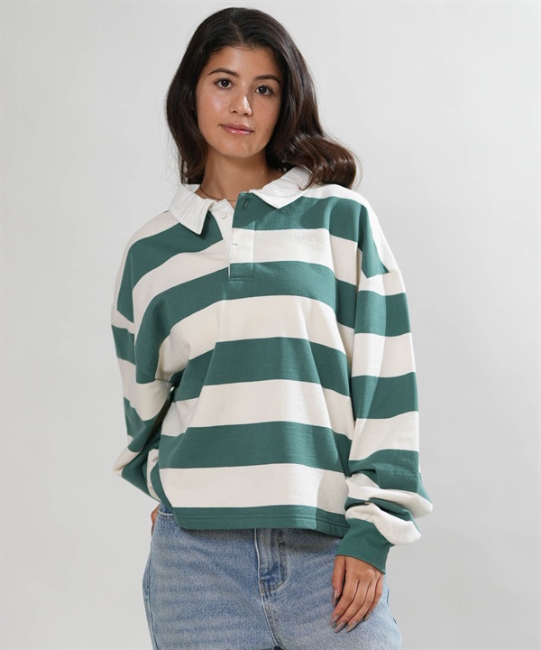 RVCA ルーカ 長袖 Tシャツ ロンT レディース ボーダー CROPPED RUGBY BG044006