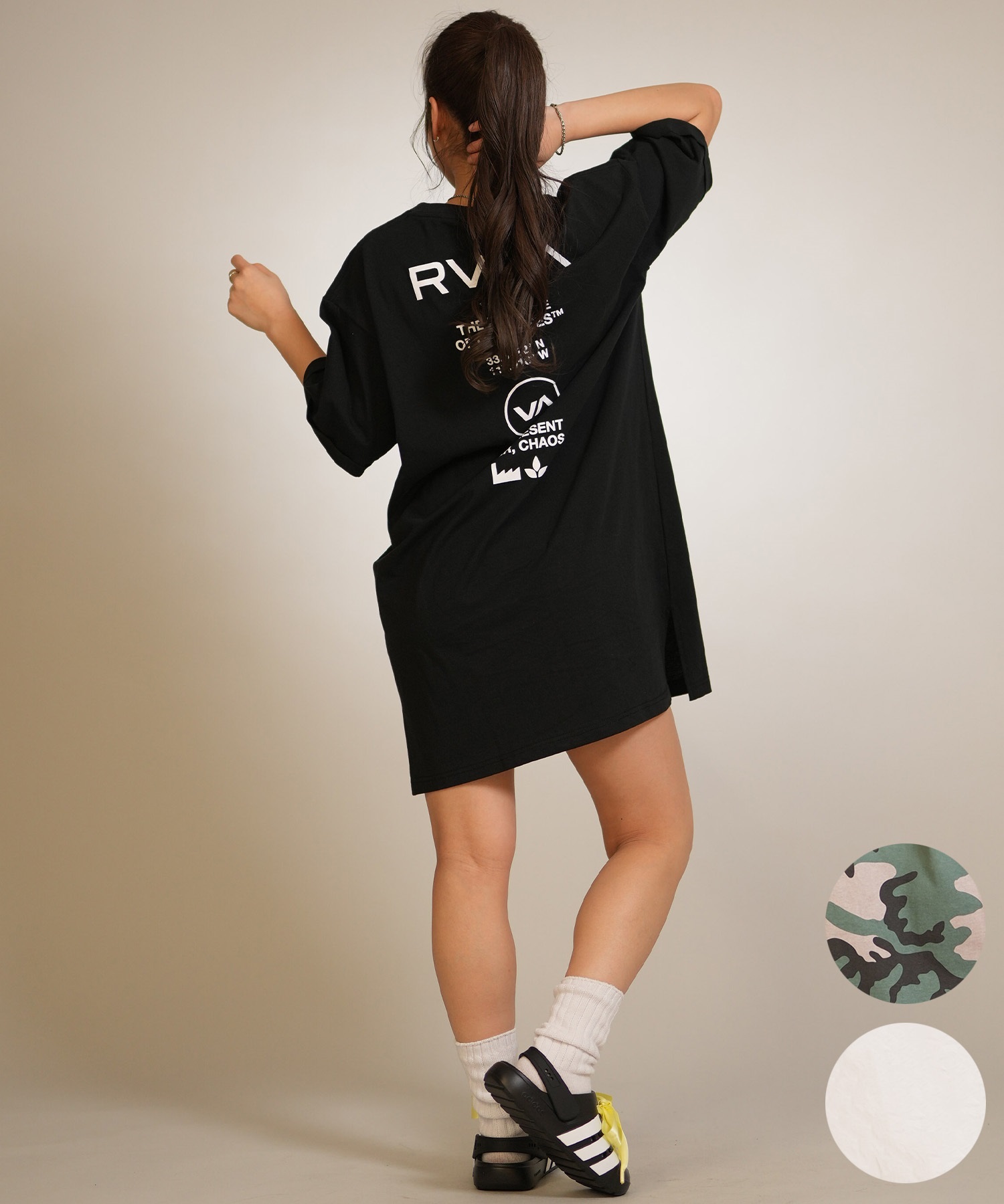 RVCA ルーカ ワンピース レディース バックプリント LOOSE FIT SS LOGO