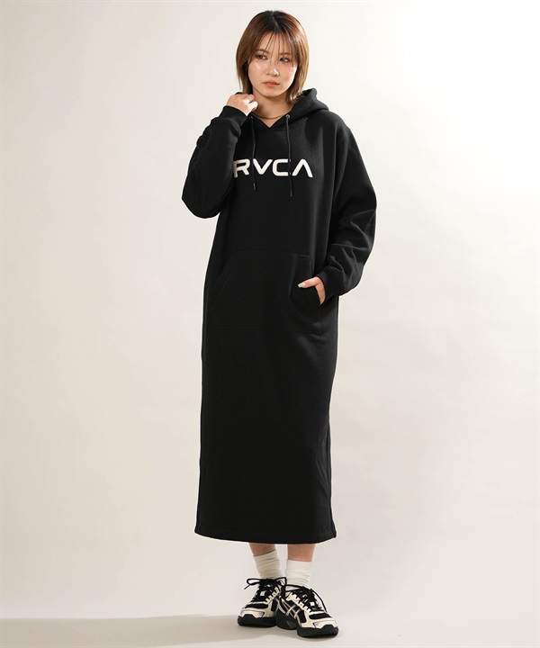 RVCA ルーカ ワンピース レディース 長袖 パーカー ロング丈 ロゴ BG044P03