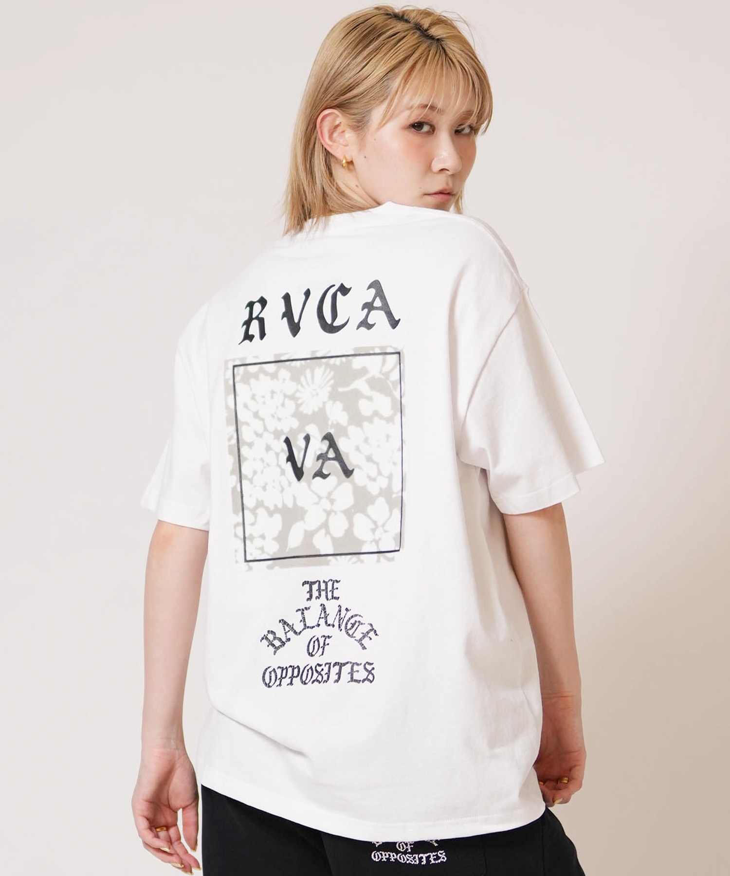 RVCA ルーカ 半袖 Tシャツ レディース バックプリント DAISY VA BOX LOGO LOOSE FIT SS TEE BG043203(WHT-S)