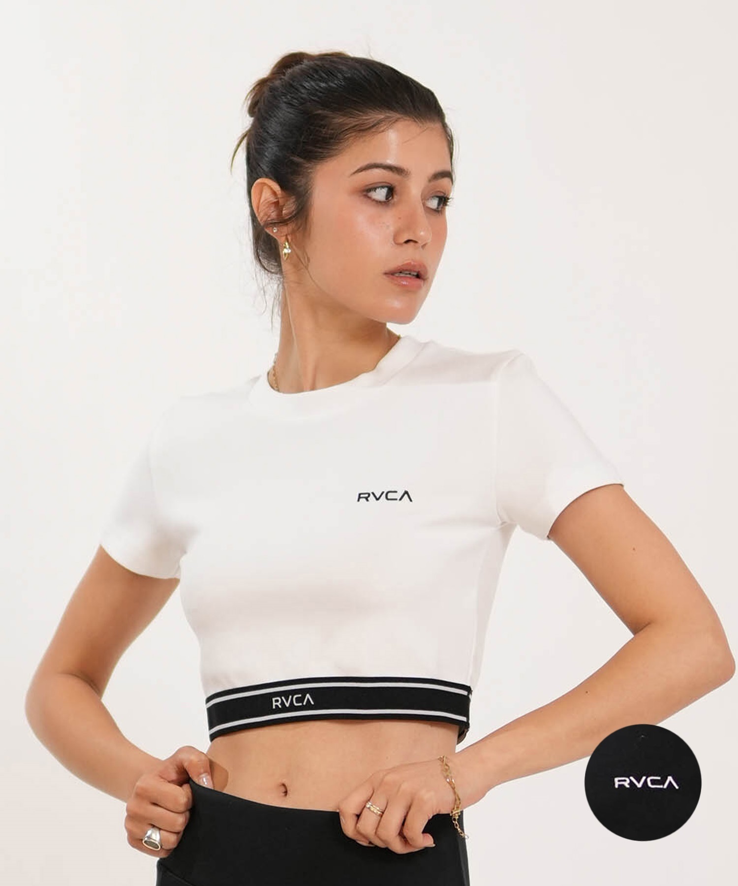 希少！完売品　RVCA ルーカ 水着 ブラトップ サーフパンツ ラッシュガード RVCA ルーカ 水着 ラッシュガード 半袖 Tシャツ レディース 吸水速乾