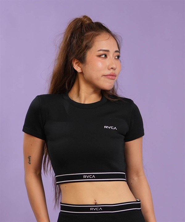 RVCA ルーカ 水着 ラッシュガード 半袖 Tシャツ レディース 吸水速乾 UTILITY SPORT CROPPED SS BG043857 UT