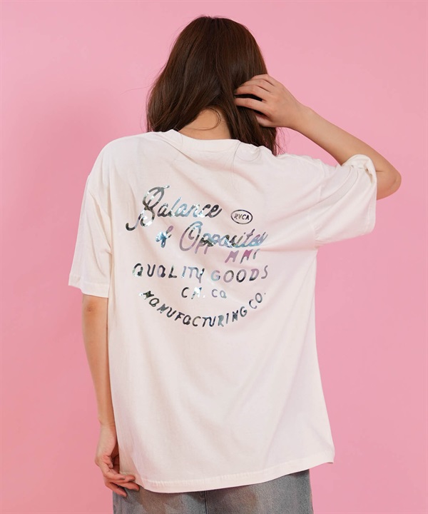 RVCA ルーカ 半袖 Tシャツ レディース バックプリント FOIL PRINT LOSE FIT TEE BG04C213