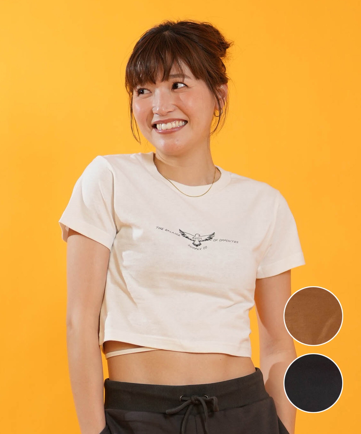RVCA ルーカ 半袖 Tシャツ レディース クロップド丈 ショート丈 BIRD