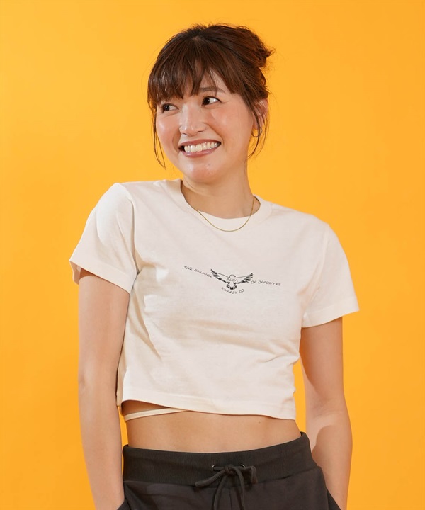 RVCA ルーカ 半袖 Tシャツ レディース クロップド丈 ショート丈 BIRD OF PREY CROPPED MINI BG04C214
