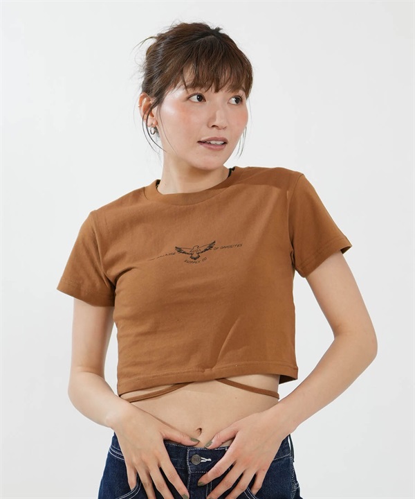 RVCA ルーカ 半袖 Tシャツ レディース クロップド丈 ショート丈 BIRD OF PREY CROPPED MINI BG04C214