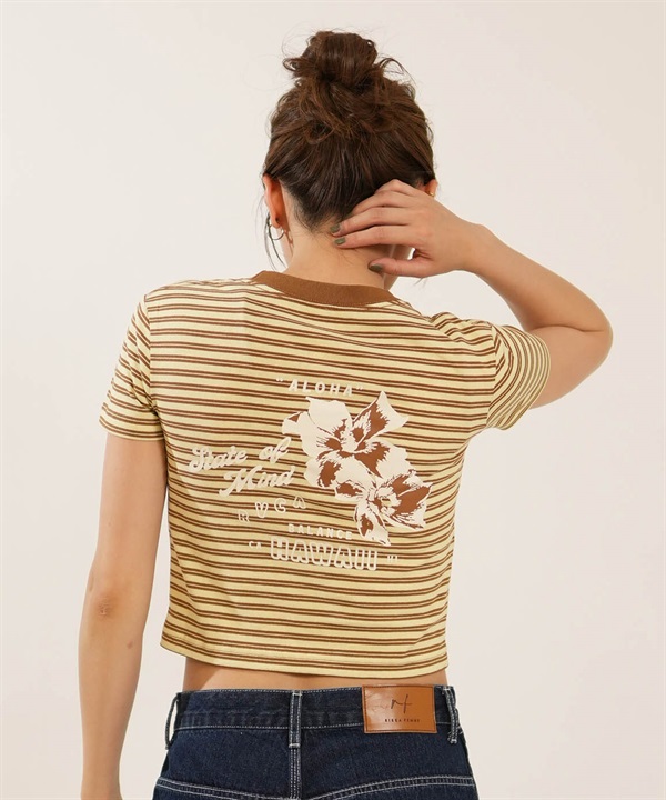 RVCA ルーカ 半袖 Tシャツ レディース ボーダー RVCA BORDER MINI TEE BG04C215