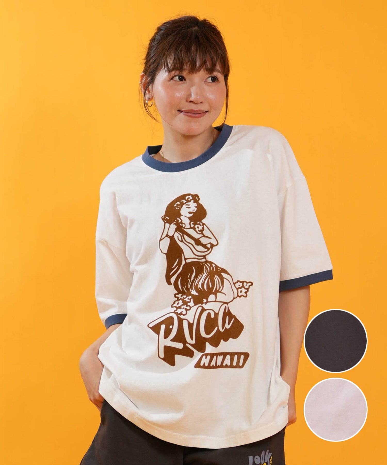 RVCA ルーカ 半袖 Tシャツ レディース オーバーサイズ HULA RINGER
