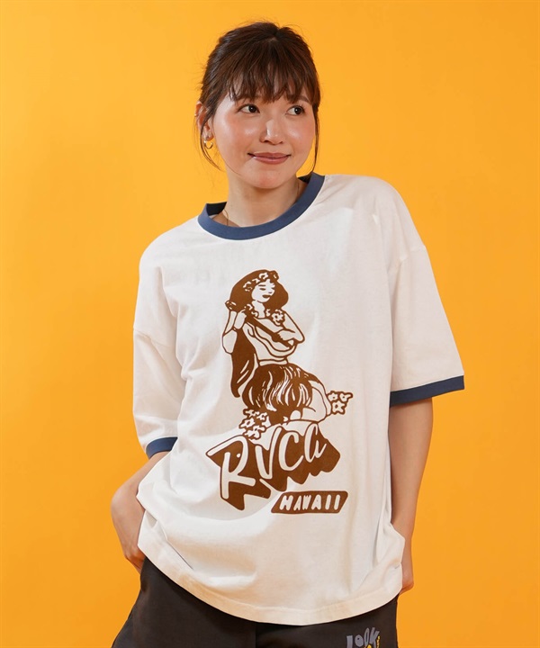 RVCA ルーカ 半袖 Tシャツ レディース オーバーサイズ HULA RINGER BAGGIE TEE BG04C218