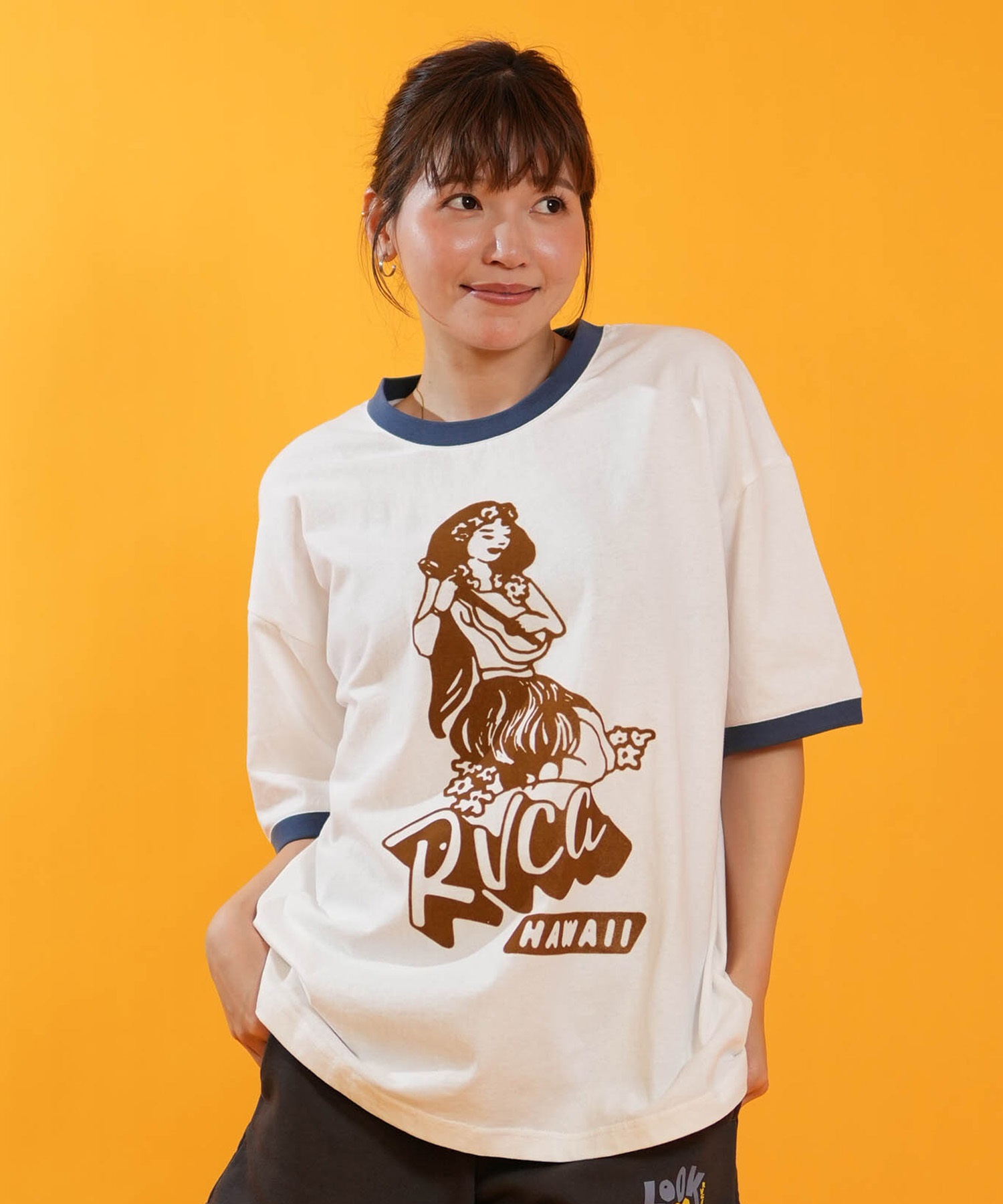 RVCA ルーカ 半袖 Tシャツ レディース オーバーサイズ HULA RINGER
