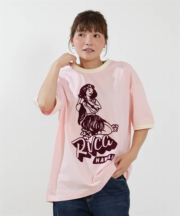 RVCA ルーカ 半袖 Tシャツ レディース オーバーサイズ HULA RINGER BAGGIE TEE BG04C218
