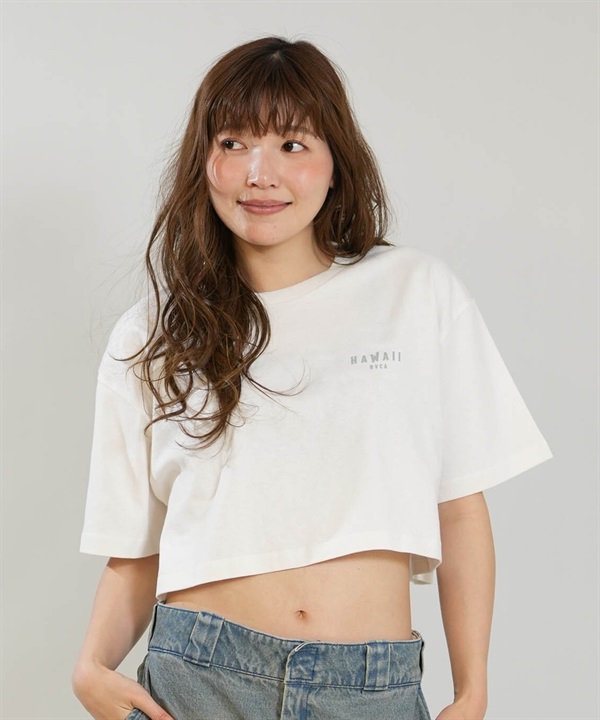 RVCA ルーカ 半袖 Tシャツ レディース クロップド丈 ショート丈 HAWAII CROPPED LOOSE FIT BG04C219
