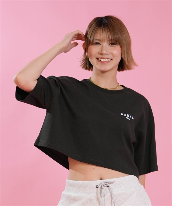 RVCA ルーカ 半袖 Tシャツ レディース クロップド丈 ショート丈 HAWAII CROPPED LOOSE FIT BG04C219