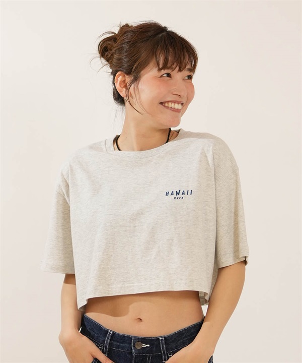 RVCA ルーカ 半袖 Tシャツ レディース クロップド丈 ショート丈 HAWAII CROPPED LOOSE FIT BG04C219