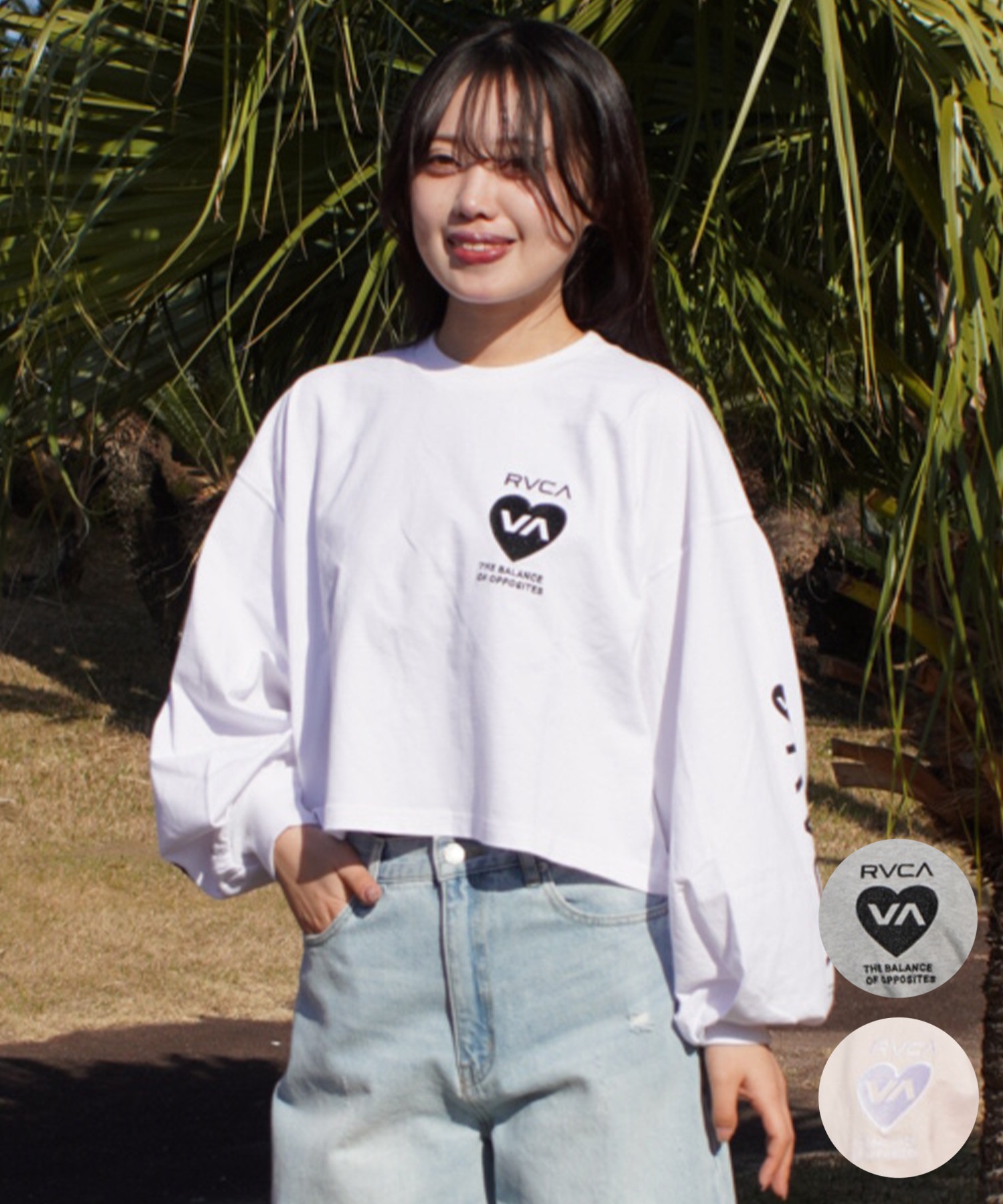 RVCA ルーカ 長袖 Tシャツ ロンT レディース HYKE CROPPED LONG TEE