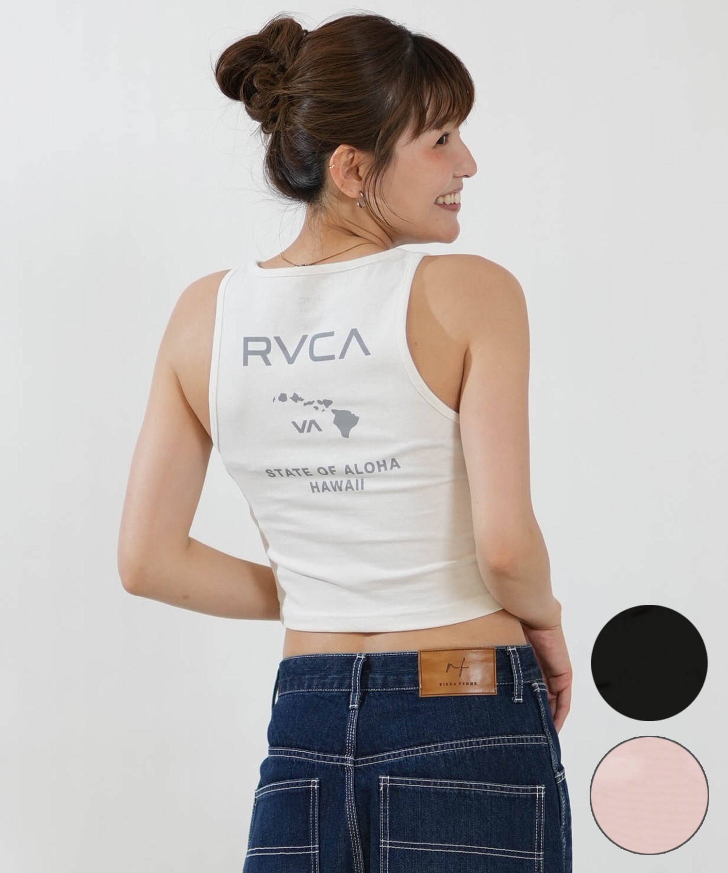 RVCA ルーカ タンクトップ レディース クロップド丈 ショート丈 バック