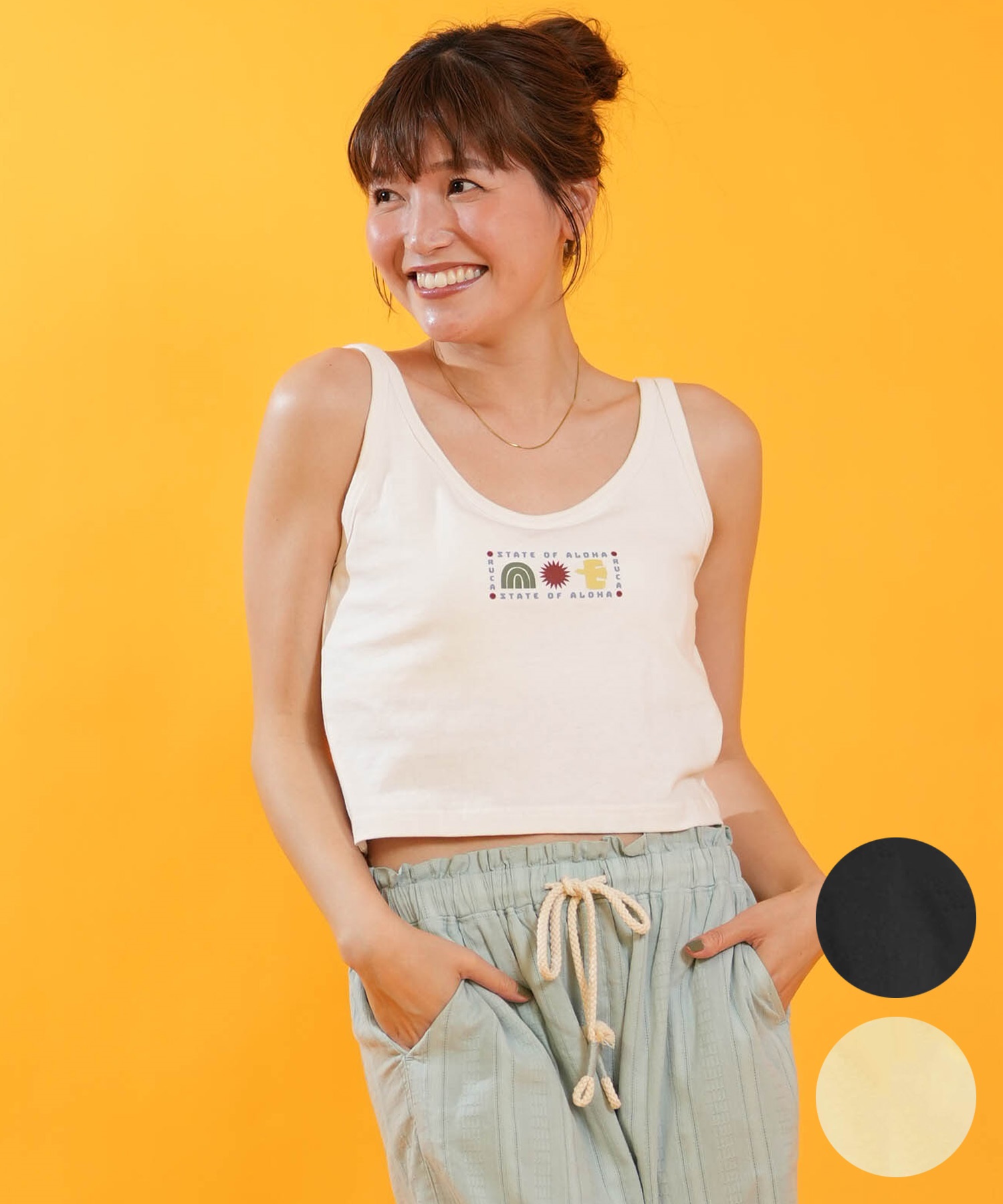 RVCA ルーカ タンクトップ レディース クロップド丈 ショート丈 BEACH 