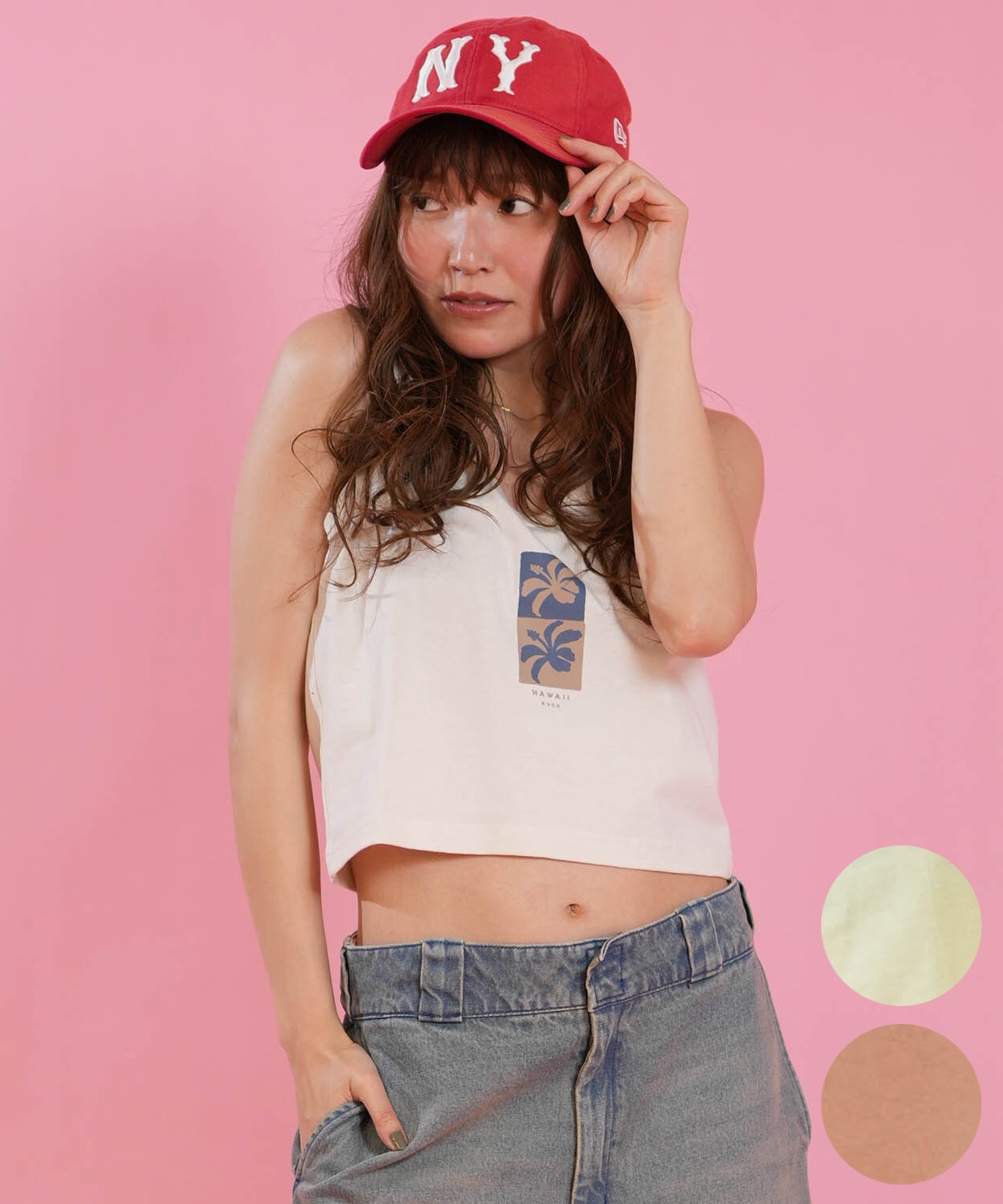 RVCA ルーカ タンクトップ レディース クロップド丈 ショート丈 FLOWER