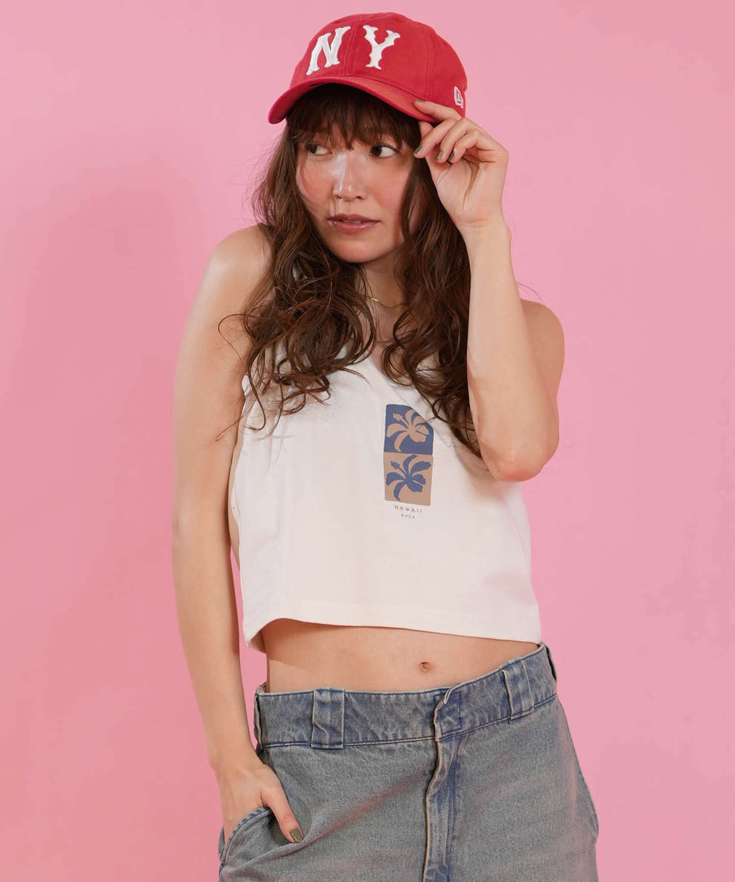 RVCA ルーカ タンクトップ レディース クロップド丈 ショート丈 FLOWER