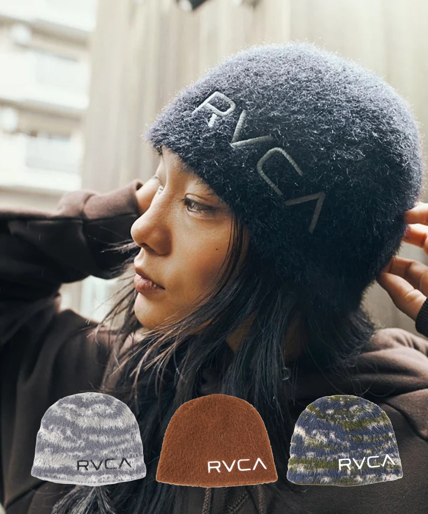 RVCA ルーカ ニット帽 ビーニー ニットキャップ ロゴ SHAGY JQ SINGLE