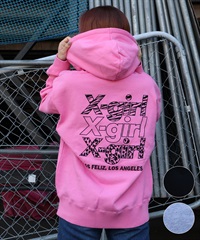 X-GIRL エックスガール ジップアップ パーカー レディース バックロゴ 裏毛 105254012027 ムラサキスポーツ限定(BLACK-S)